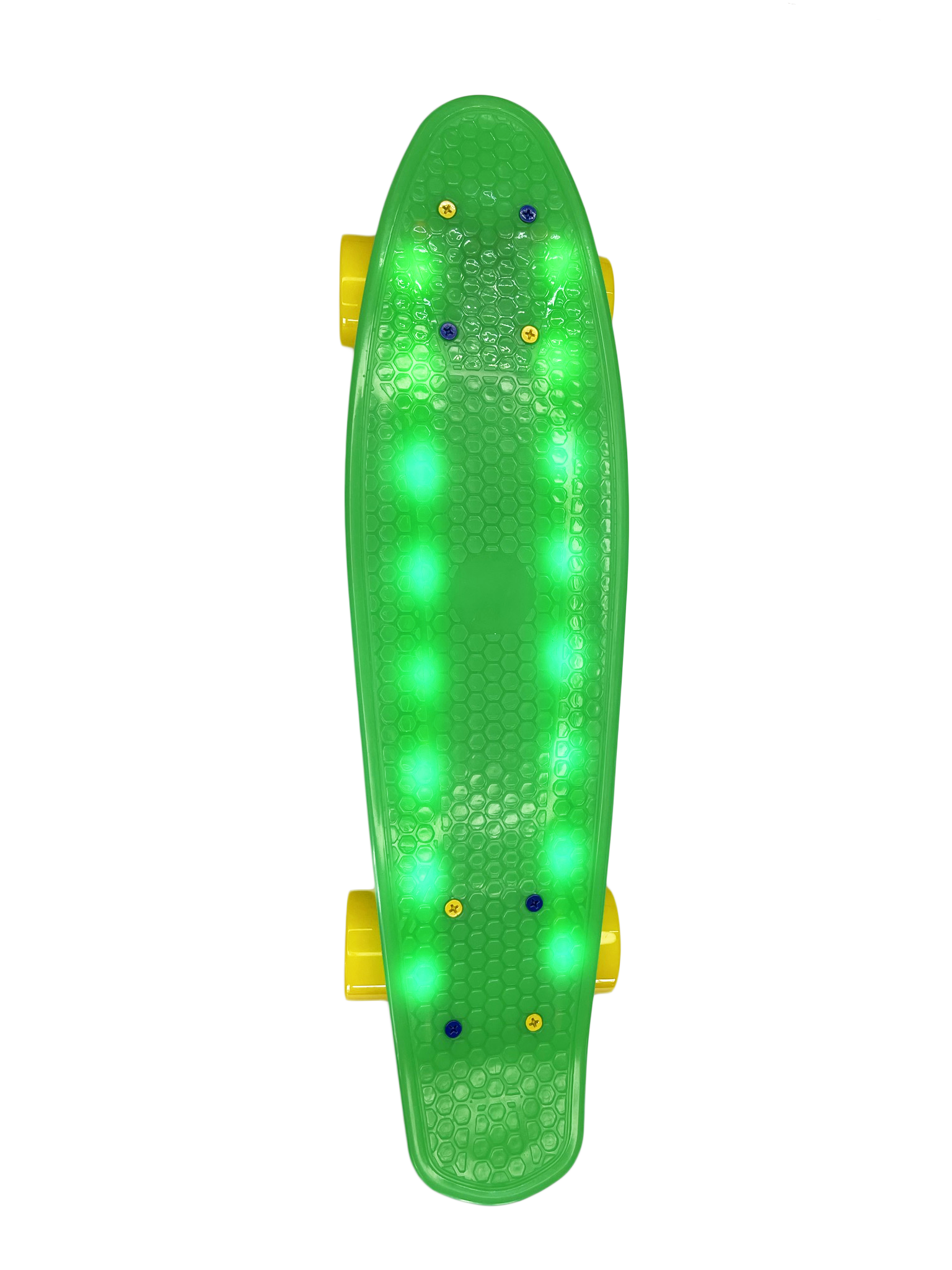 Pennyboard Color Verde con Luz LED en Plataforma