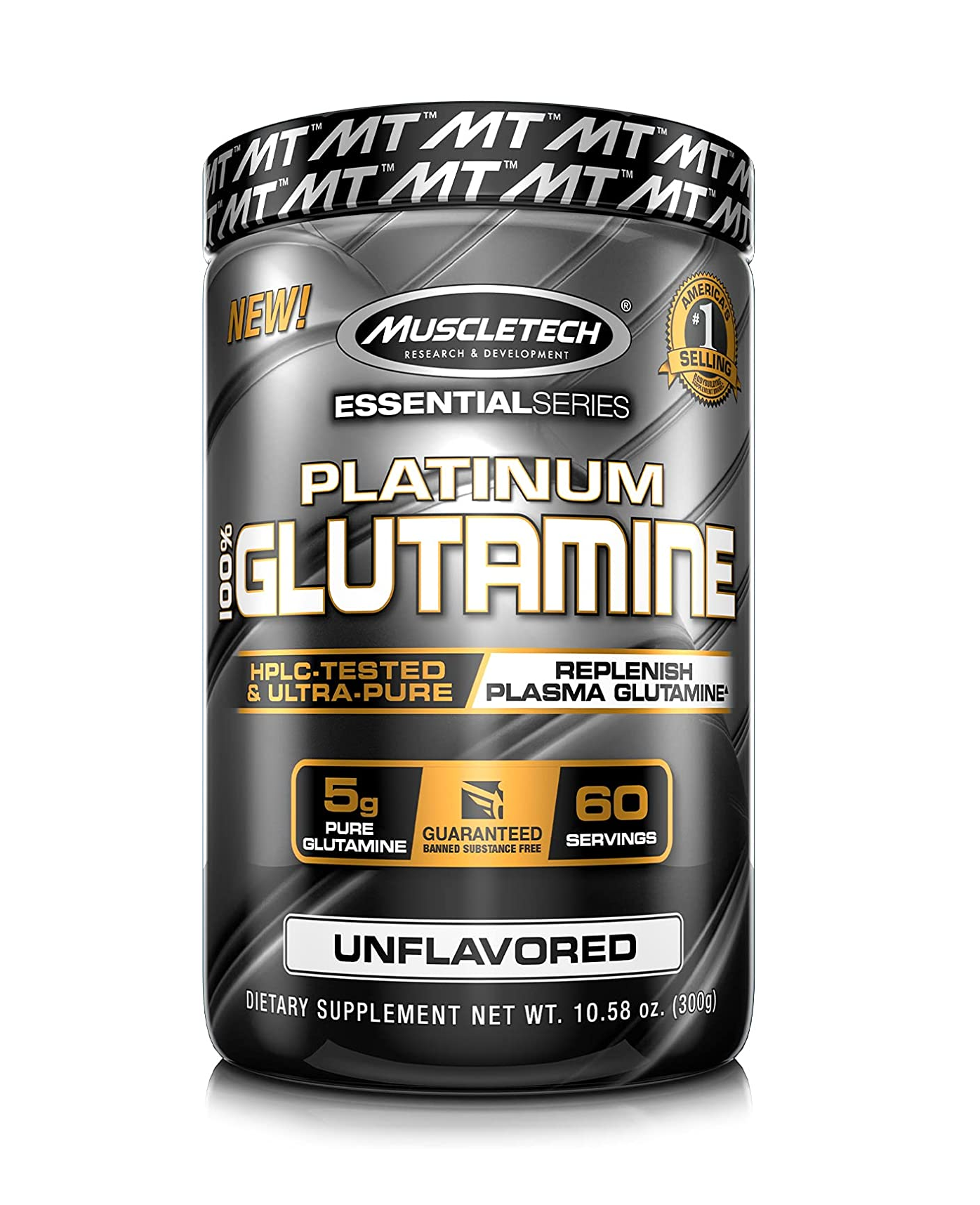 Muscletech Glutamina, 100 % pura 10.65 oz 60 servicios 13.17 Onzas