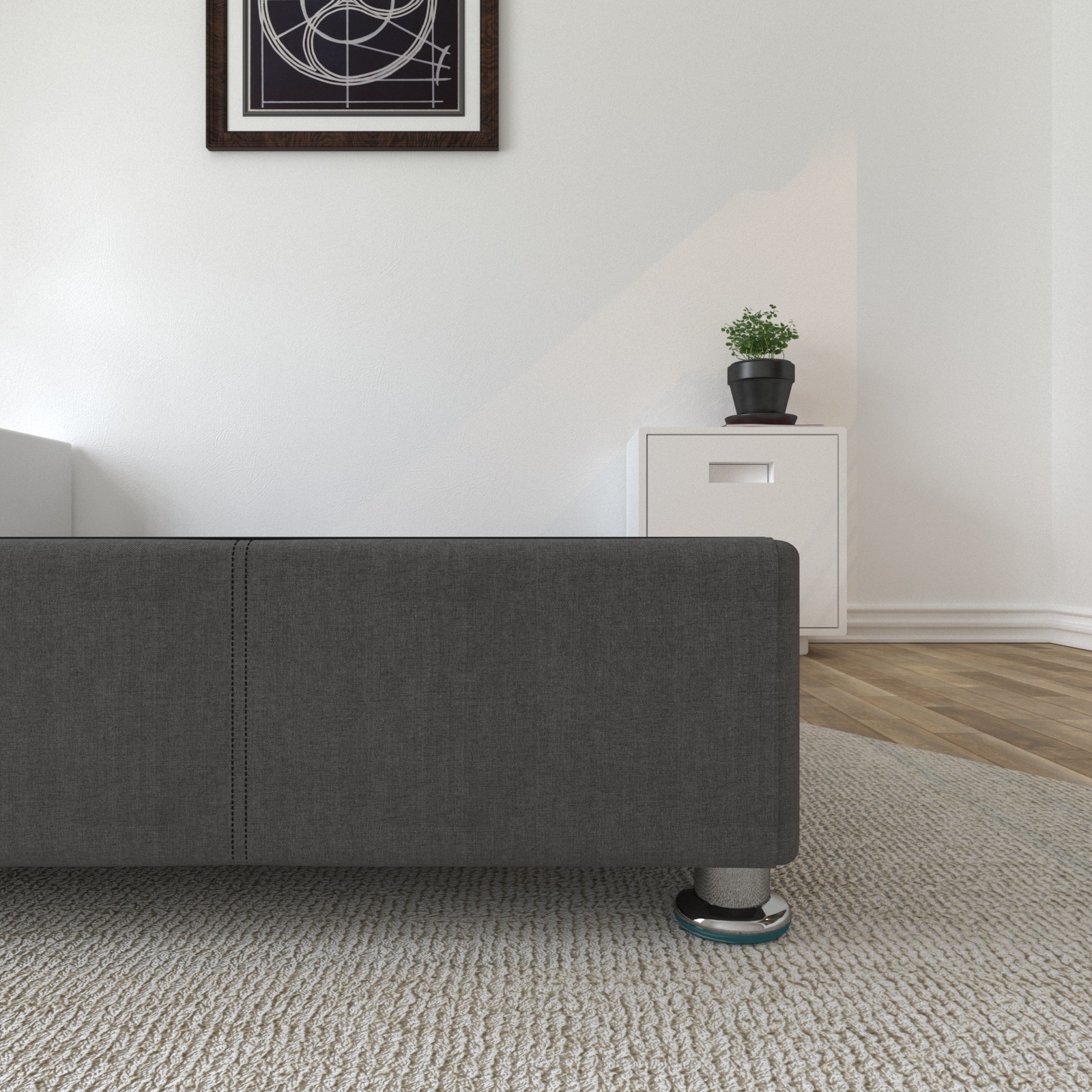 Base King Size Color Gris con Patas 