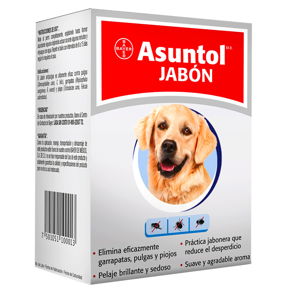 Asuntol Jabon Bayer 100gr Pulgas Garrapatas Piojos