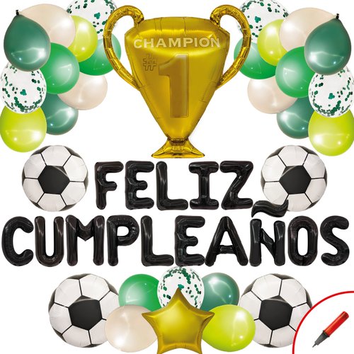 Juego De Globos Decorativos Para Fiesta De Cumpleaños Tema De Futbol