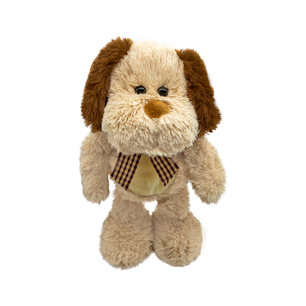 Perro De Peluche Café Con Moño Perrito Felpa 36 Cm 4 Piezas Perros de Peluche Suave Mediano