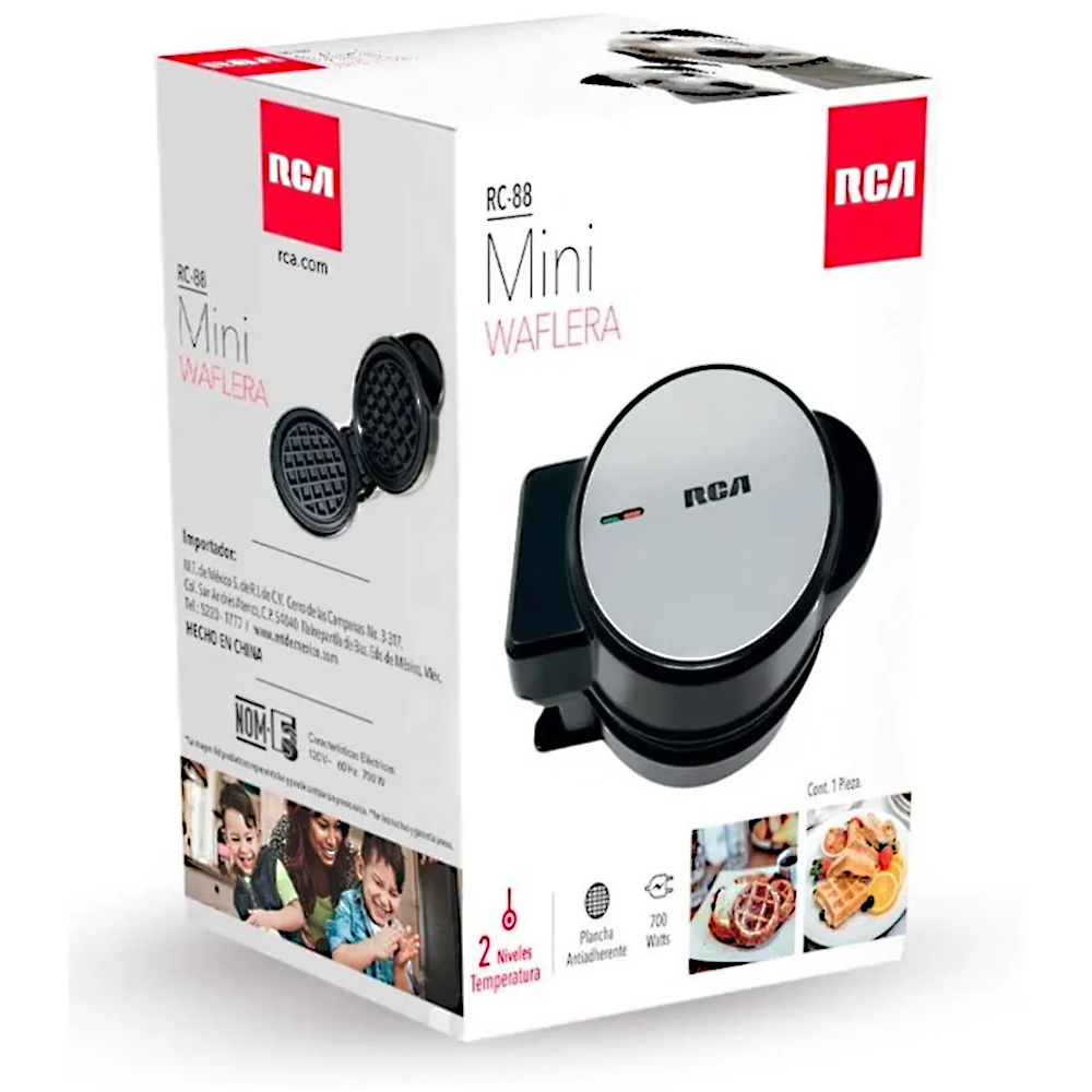Waflera Rca® Mini Rc-88 Portátil Para Viaje Antiadherente