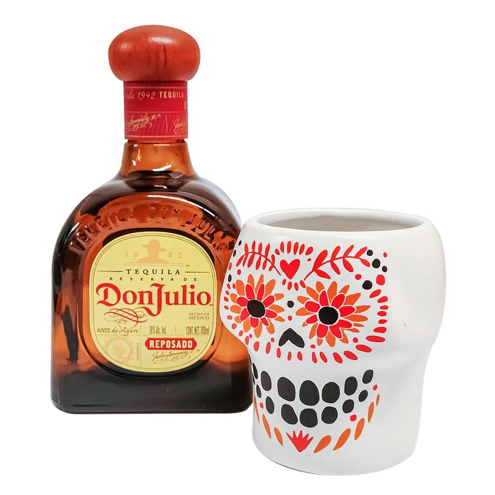Gift Pack Tequila Don Julio Reposado 700ml Con Vaso Calavera