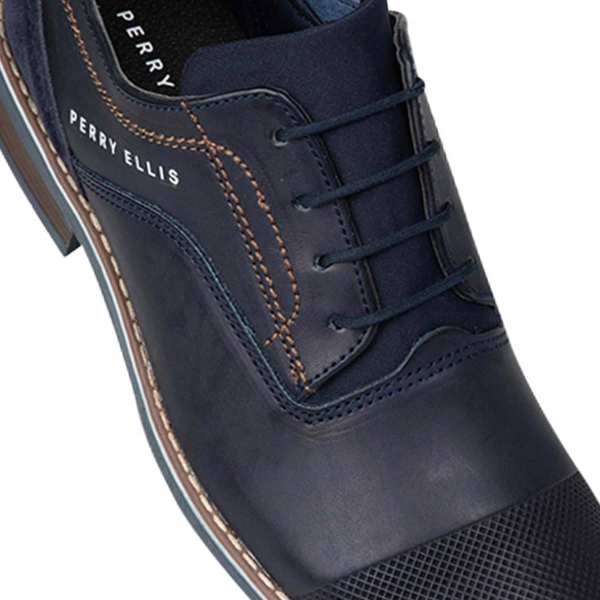 Calzado casual Perry Ellis choclo color azul marino para hombre, mod. 929073