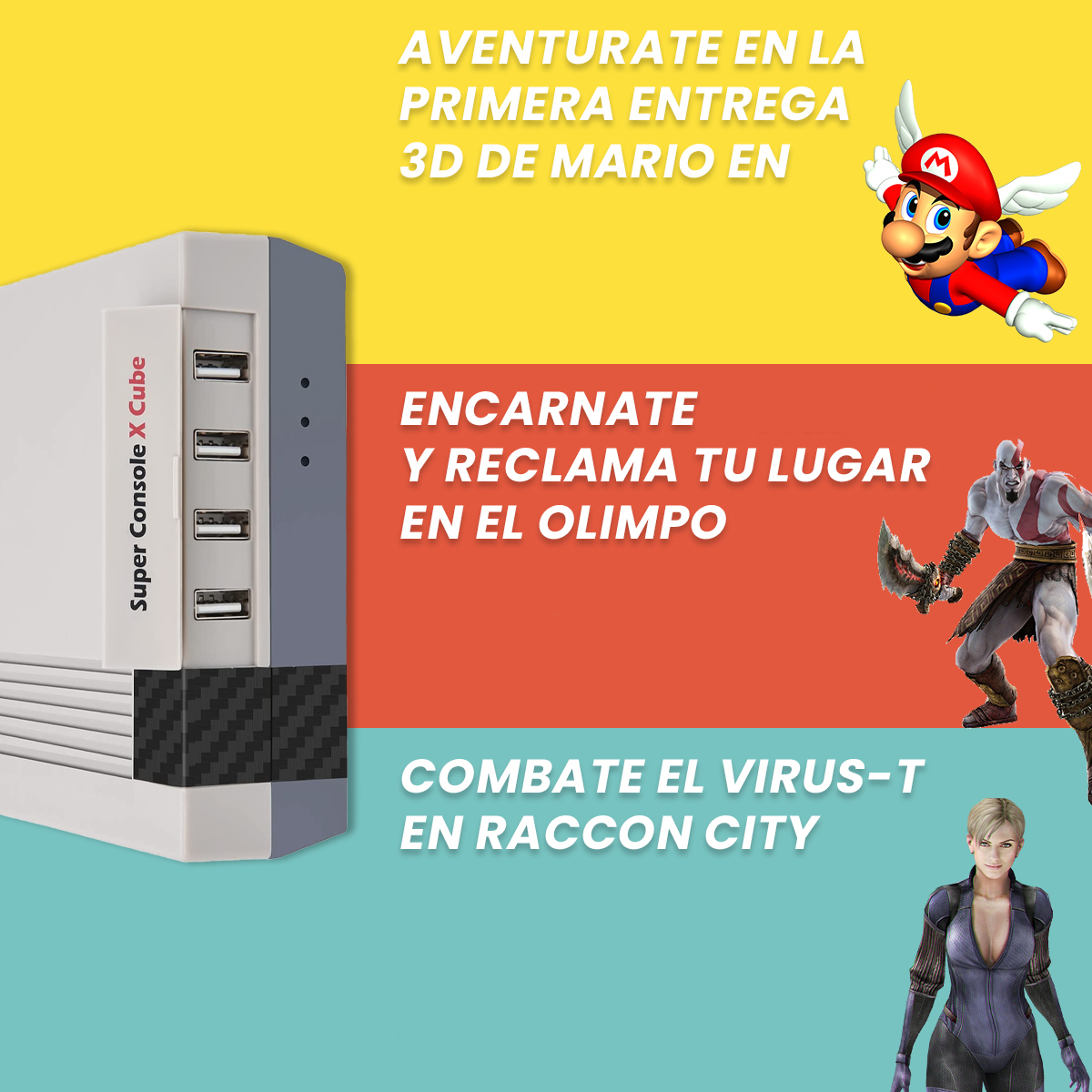 Super Console X Pro Cube Retro Juegos Integrados N64 PS1 PSP