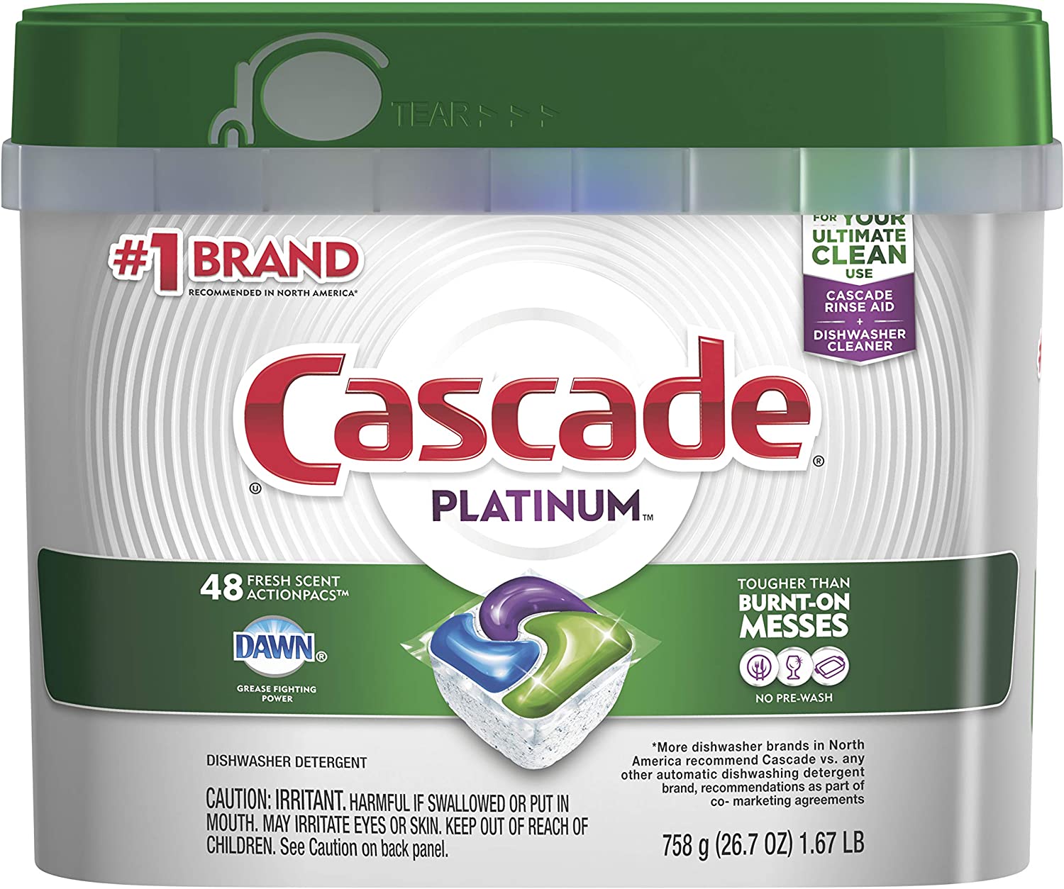 Cascade Platinum Detergente Para Lavavajillas Capsulas