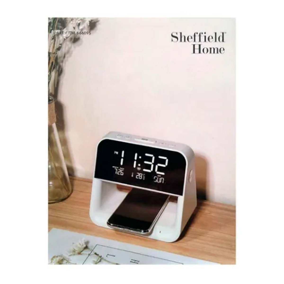 Despertador Y Cargador Inalámbrico De Dispositivos Sheffield CST 666095