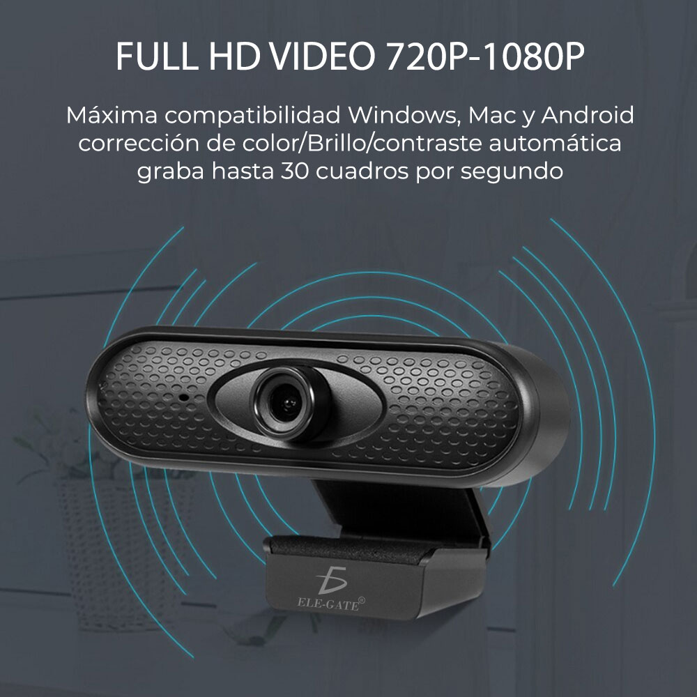 Webcam USB Para Computadora 720P HD Con Micrófono - Videollamadas.