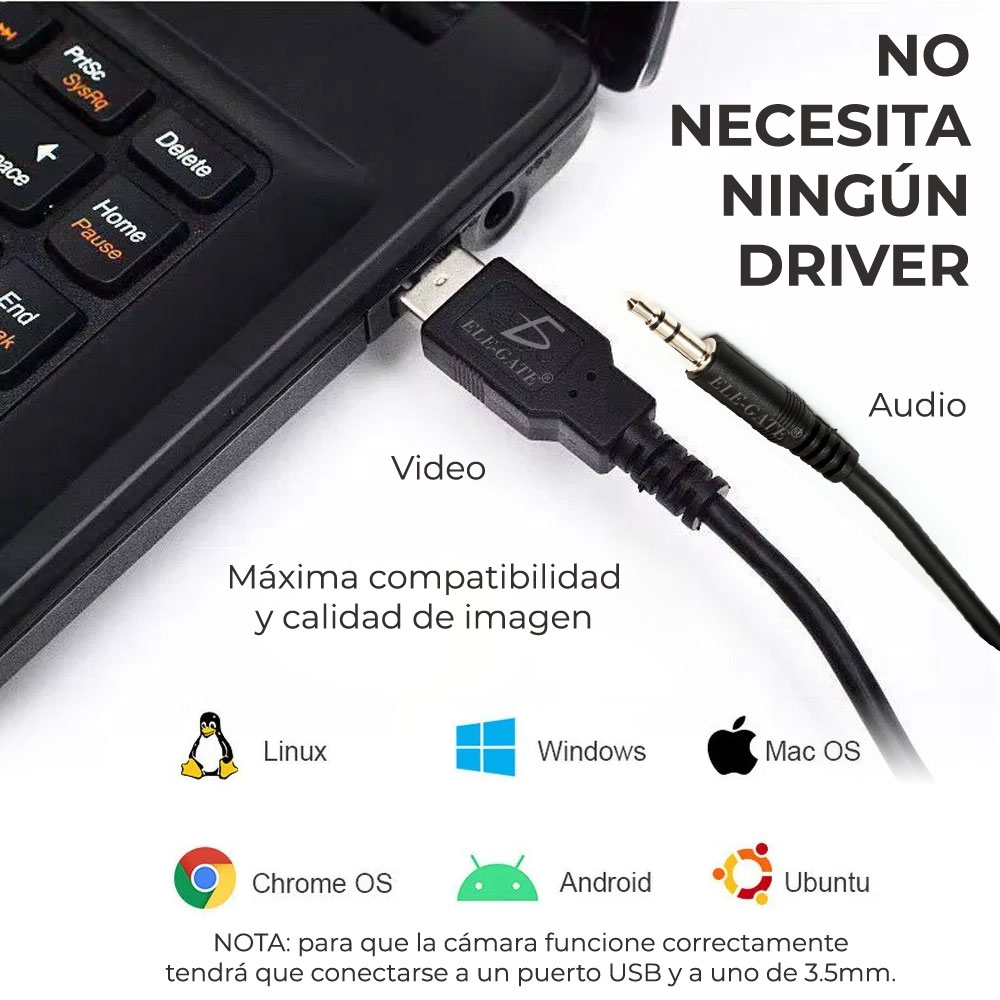 Webcam USB Para Computadora 720P HD Con Micrófono - Videollamadas.