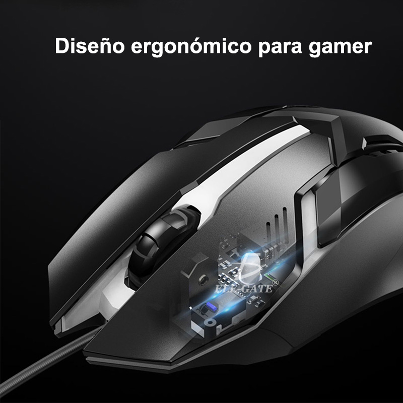 Mouse alámbrico USB Gaming Respiración Luz Ratón.