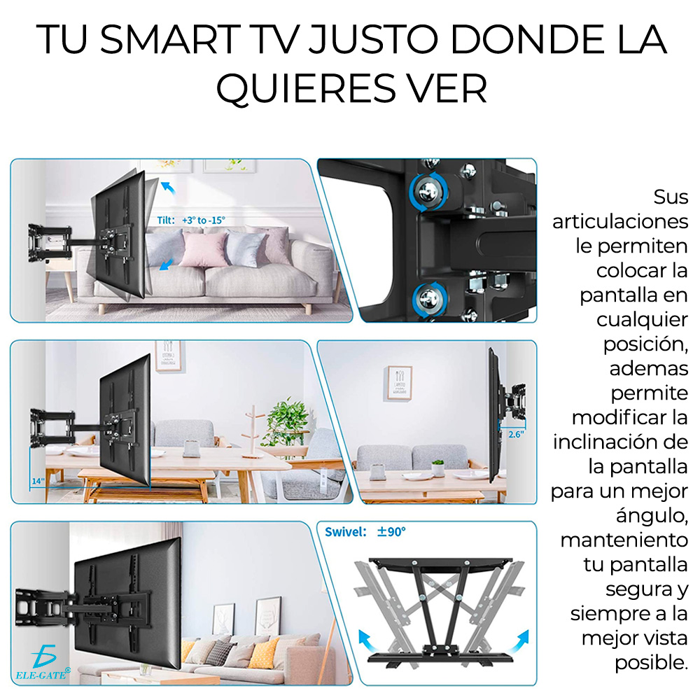 Soporte para TV/Monitor de 32 a 70 Ajustable 2 Articulaciones.