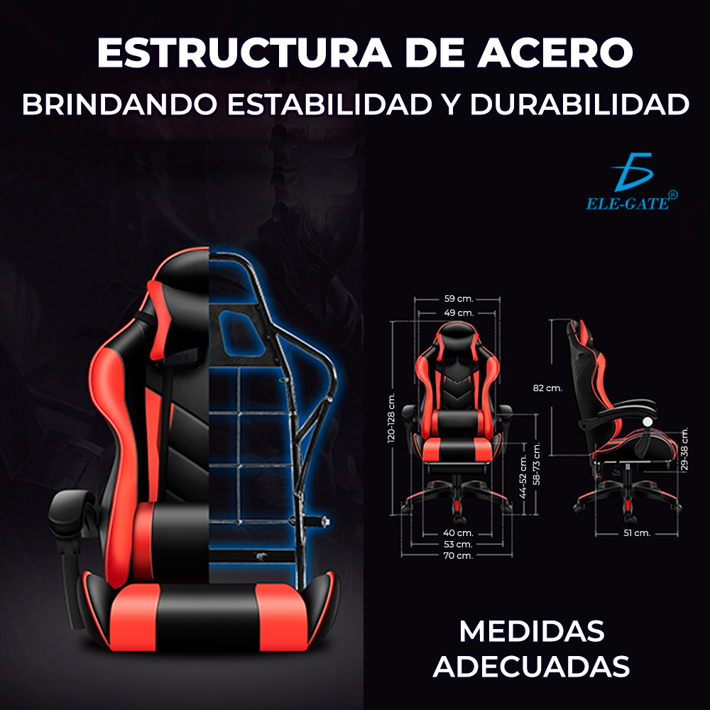 Silla Gamer Gaming Diseño Racing Video Juegos Oficina - Masaje 7 Posiciones Diferentes .