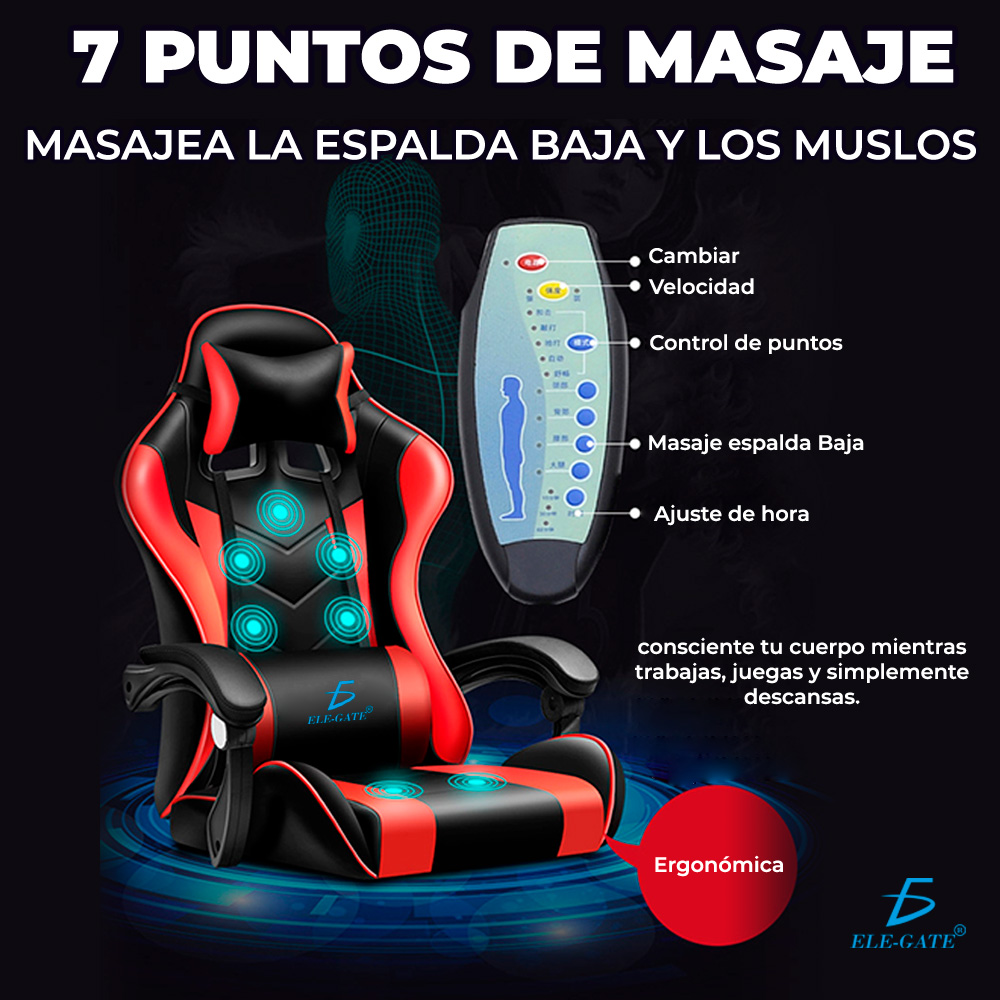 Silla Gamer Gaming Diseño Racing Video Juegos Oficina - Masaje 7 Posiciones Diferentes .