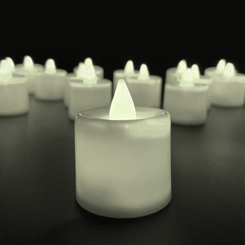 Velas Led Electricas Con Efecto Llama Pilas Bateria Decorativa Blanca 