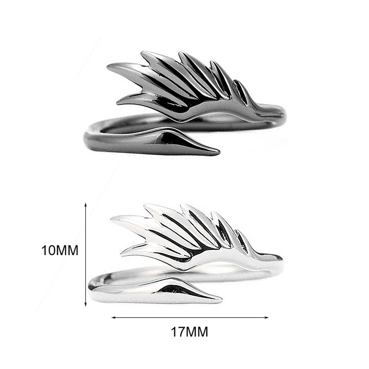 Anillos De Pareja Plata 925 Unitalla Ajustable Angel Demonio 2 Pack