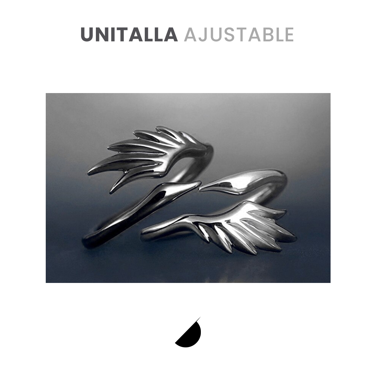 Anillos De Pareja Plata 925 Unitalla Ajustable Angel Demonio 2 Pack