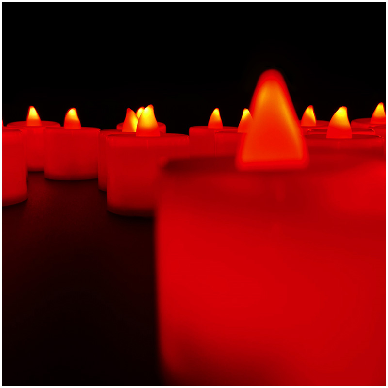 Velas Led Electricas Con Efecto Llama Pilas Bateria Decorativa Led Roja 