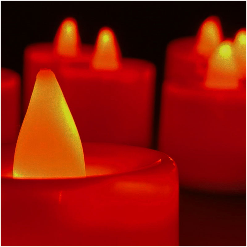 Velas Led Electricas Con Efecto Llama Pilas Bateria Decorativa Led Roja 