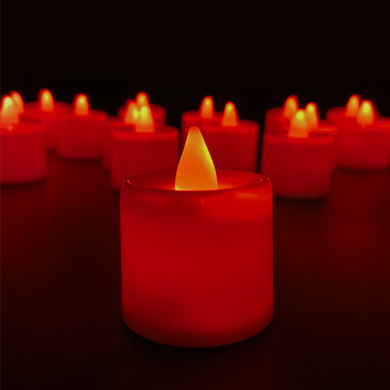 Velas Led Electricas Con Efecto Llama Pilas Bateria Decorativa Led Roja 
