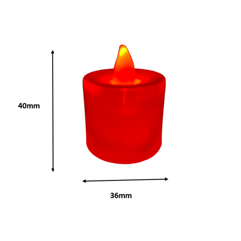 Velas Led Electricas Con Efecto Llama Pilas Bateria Decorativa Led Roja 