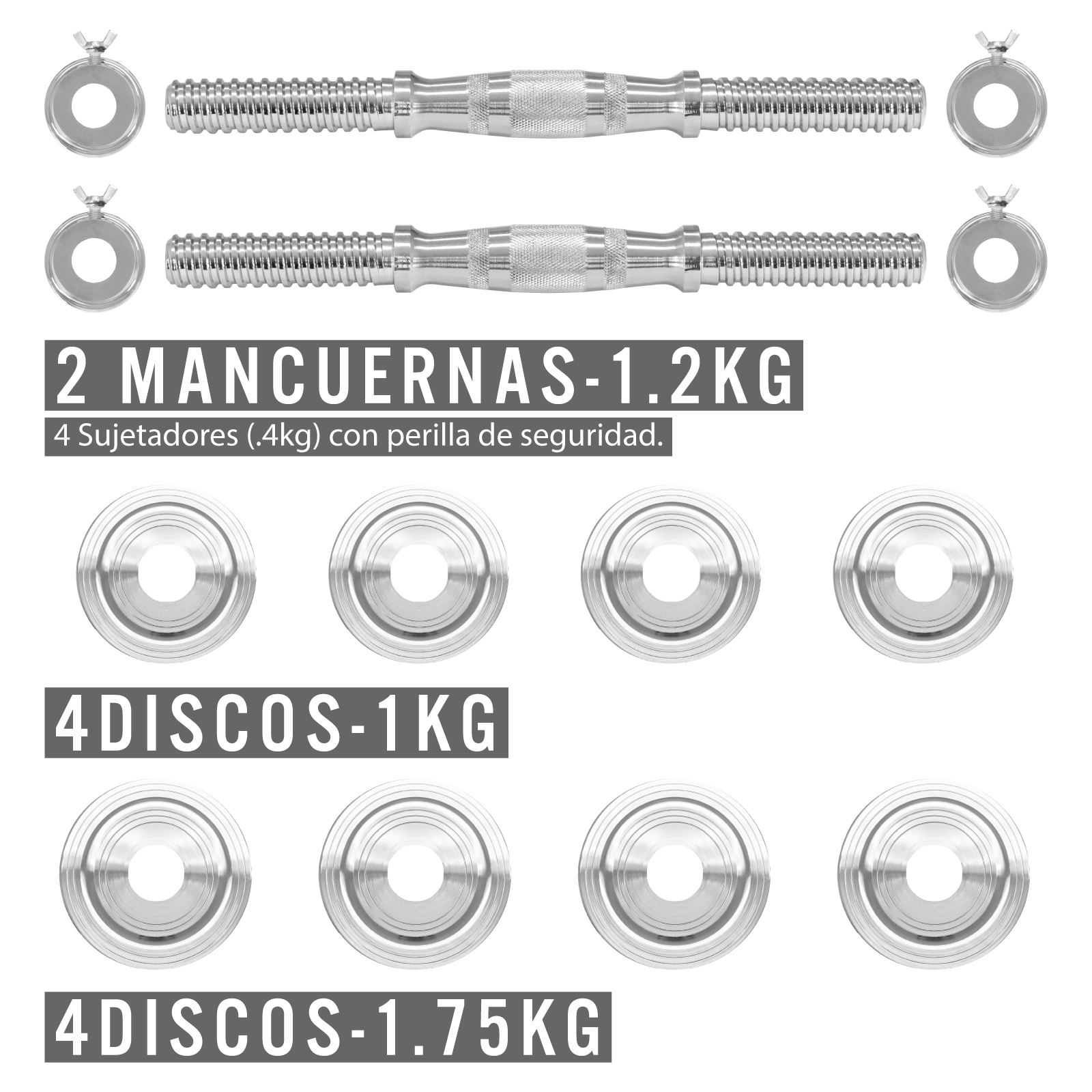 Set de Mancuernas Ajustables Altera de 15 KG con Estuche Incluido