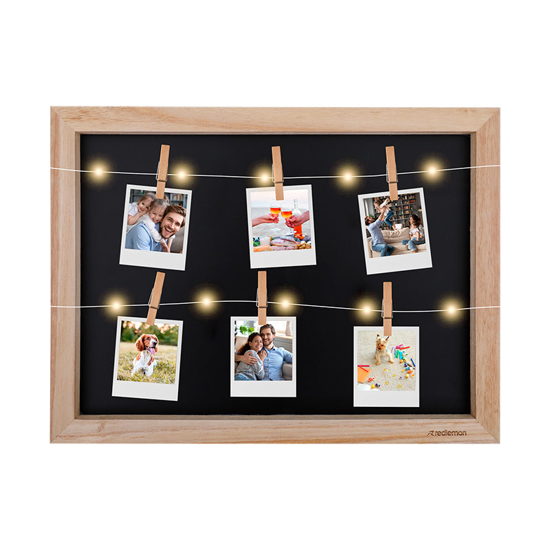 Marco para Fotos y Portarretratos de Madera con 10 Luces LED Redlemon