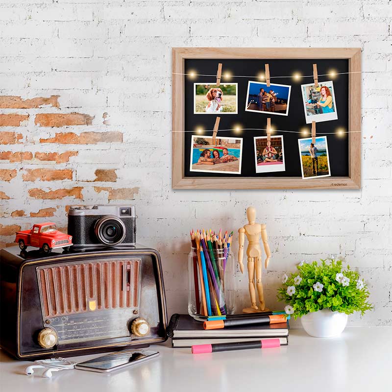 Marco para Fotos y Portarretratos de Madera con 10 Luces LED Redlemon