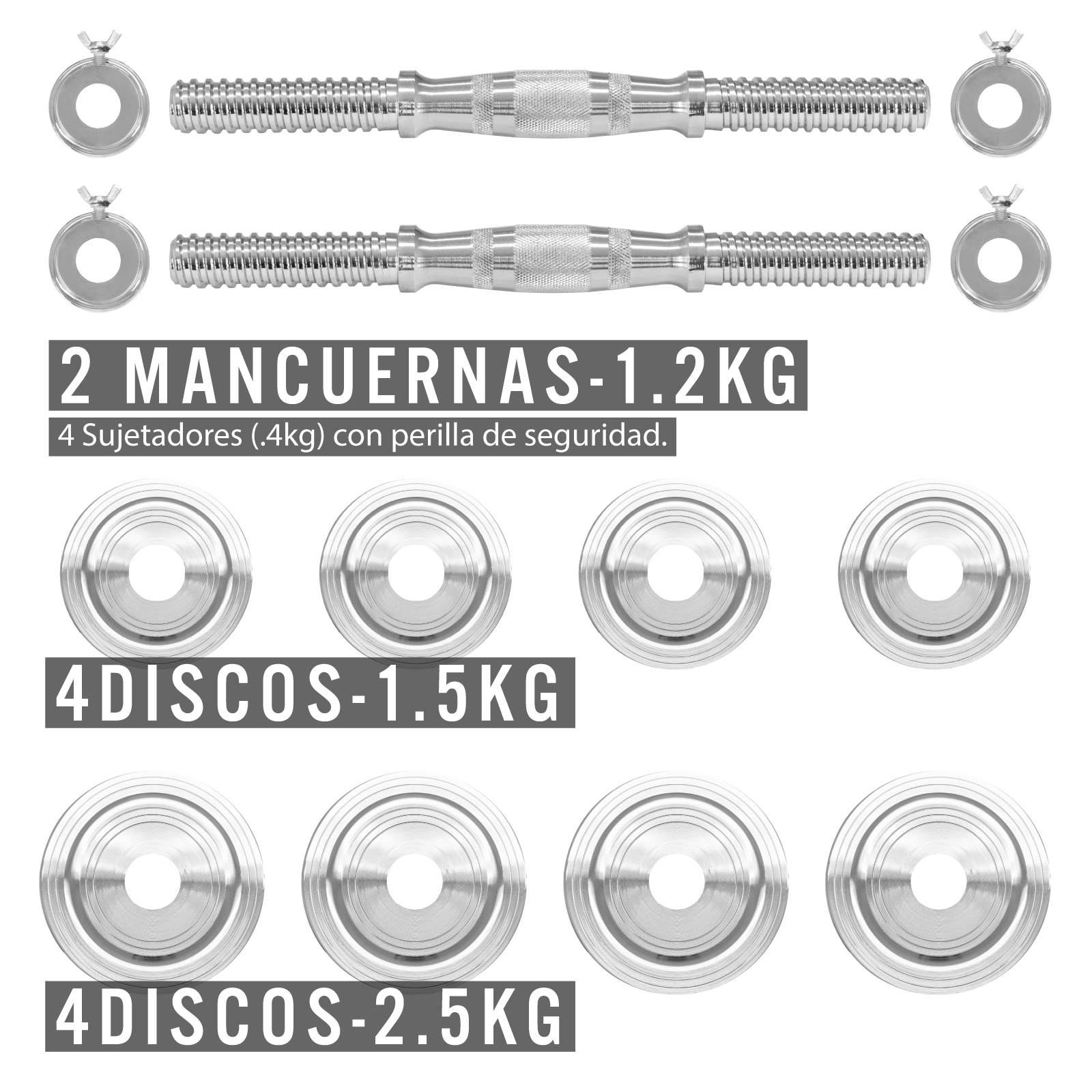 Set de Mancuernas Ajustables Altera de 20 KG con Estuche Incluido