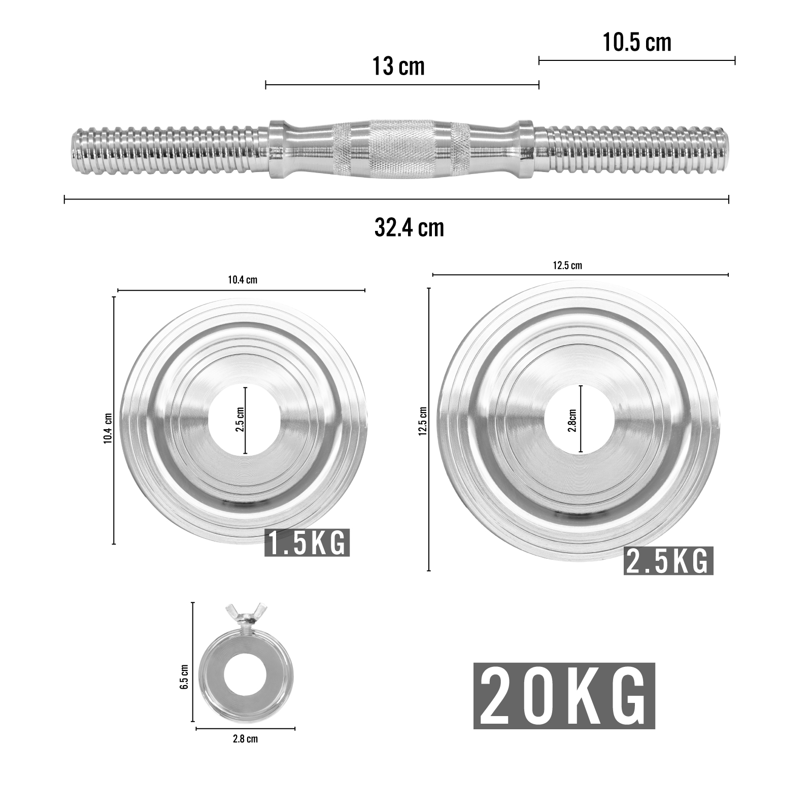 Set de Mancuernas Ajustables Altera de 20 KG con Estuche Incluido