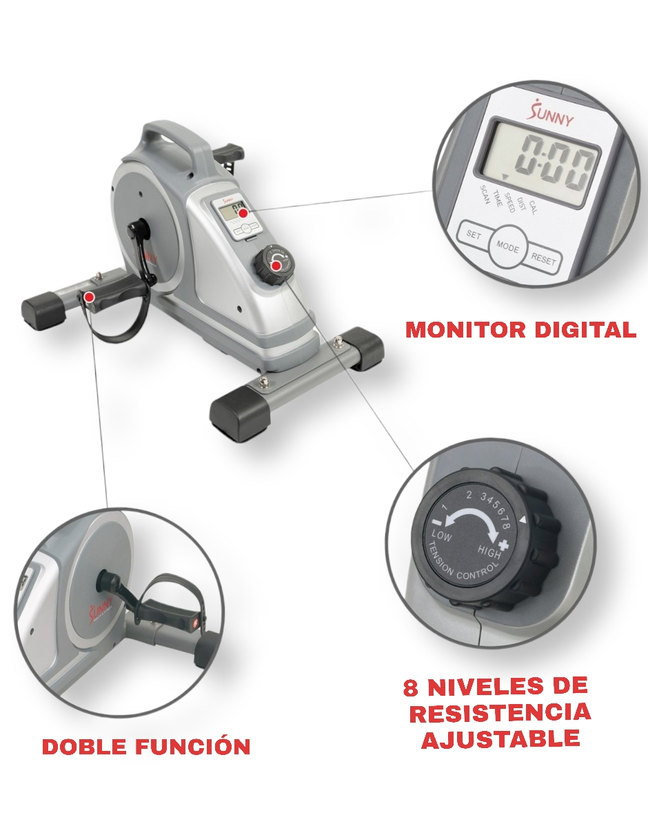  MINI CICLO DE PEDAL  DE EJERCICIO MAGNETICO SUNNY HEALTH & FITNESS SF-B020026