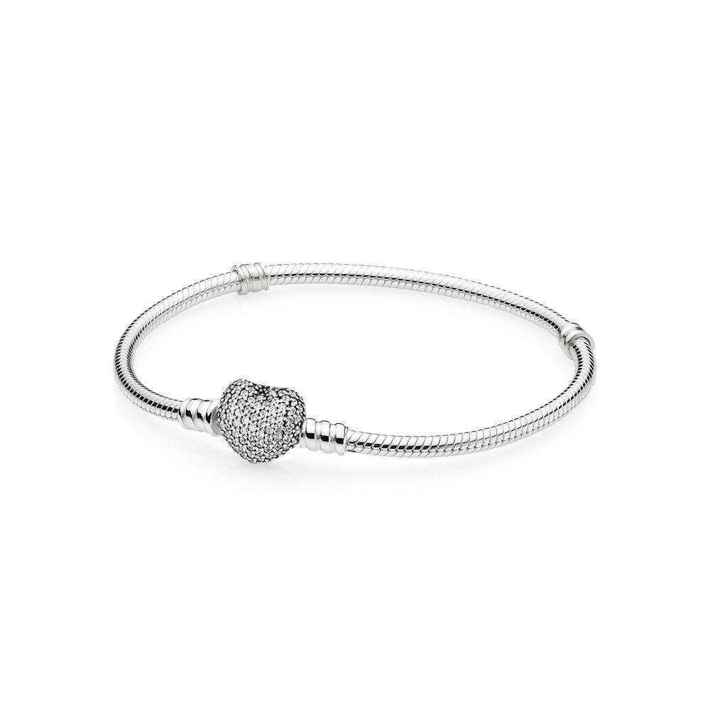 Brazalete corazon Pandora Plata esterlina Moments TALLA17CM