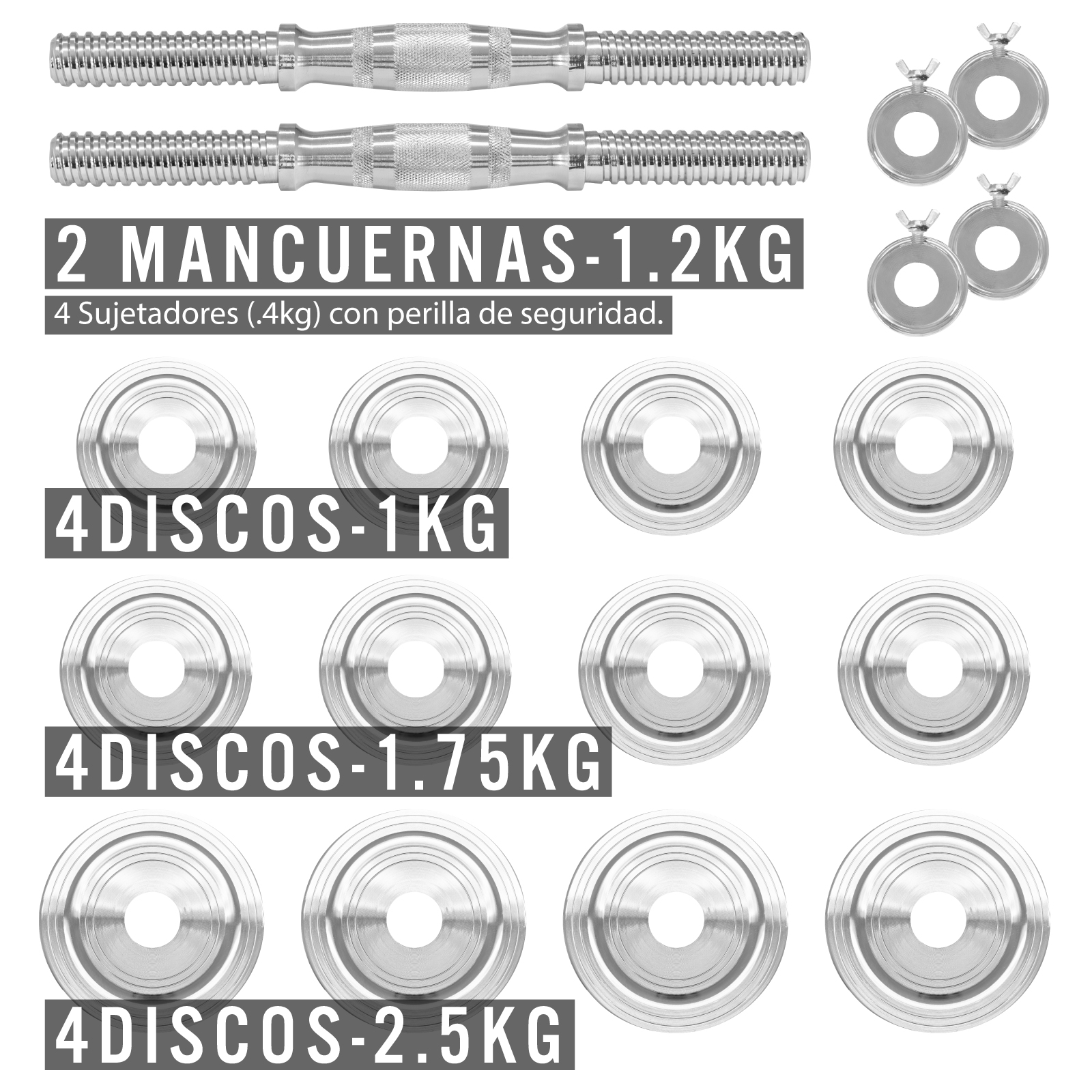 Set de Mancuernas Ajustables Altera de 25 KG con Estuche Incluido