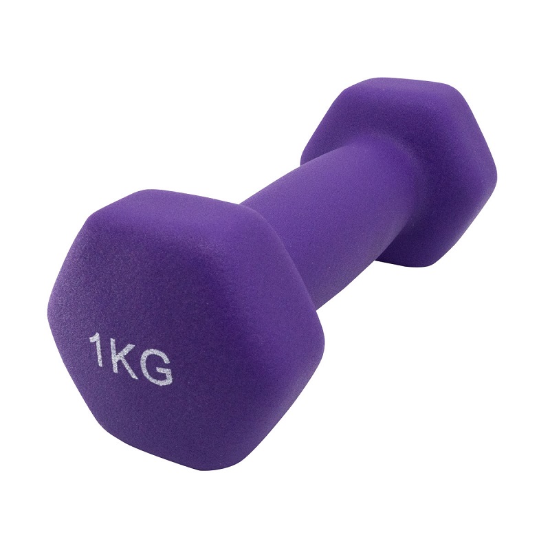 Mancuerna Pesa De Neopreno 1 Kg Gym Entrenamiento Kit 2 Pz. Morada