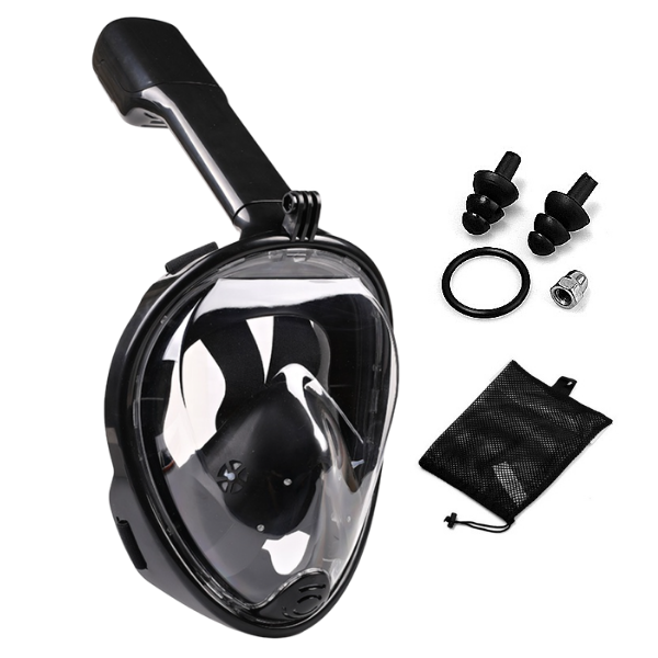 Máscara de Snorkel Negra con Anti-Empañante Talla Grande