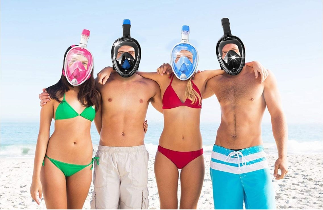 Máscara de Snorkel Negra con Anti-Empañante Talla Grande