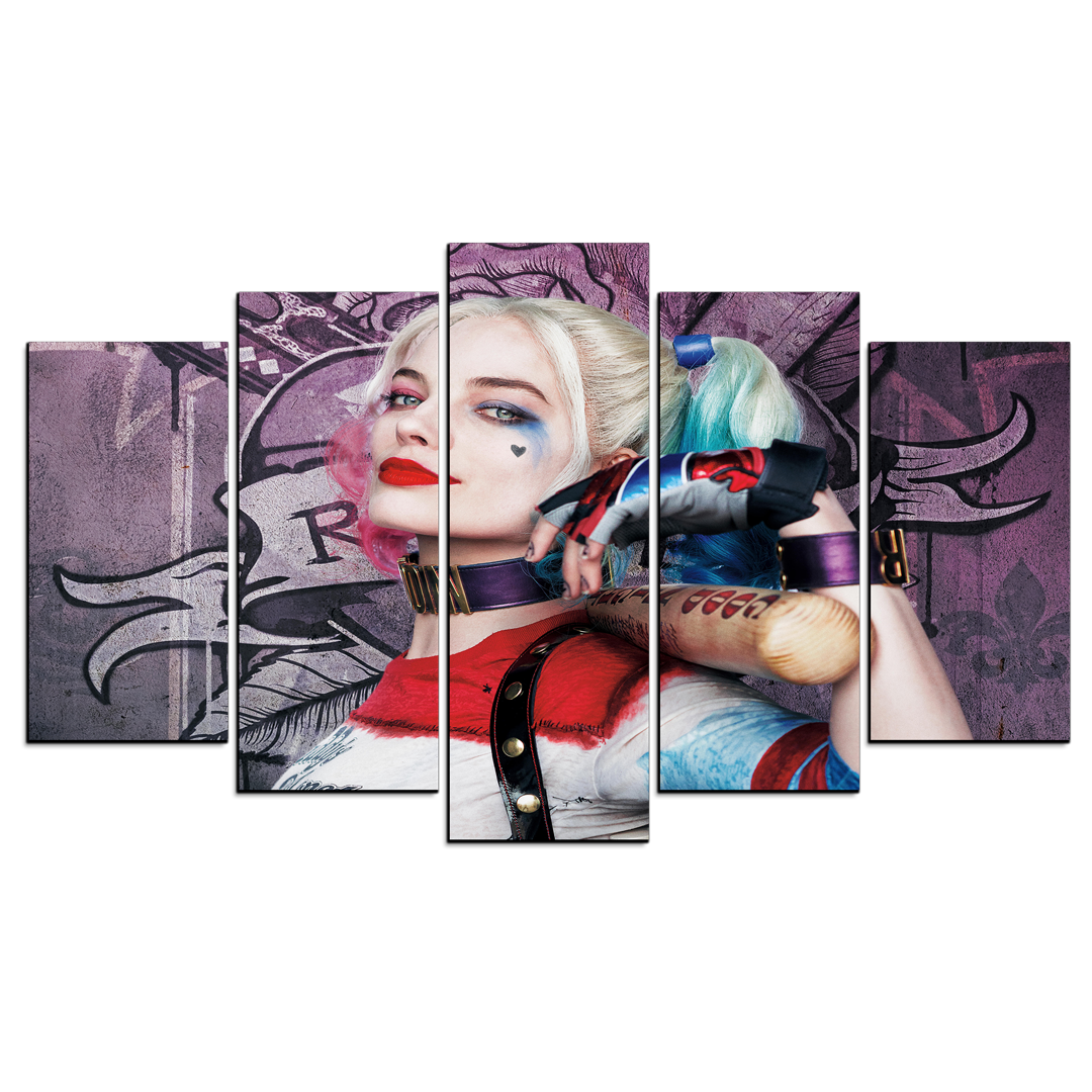 Cuadro Decorativo DC Harley Quinn Escuadrón Suicida 100x60cm 5pzs Cuadros MX