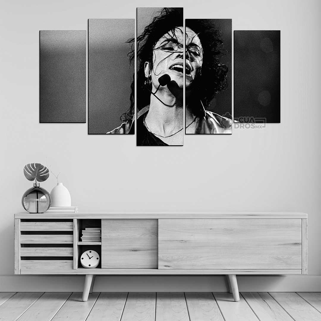 Cuadro Decorativo Michael Jackson Cantando 100x60cm 5pzs Cuadros MX