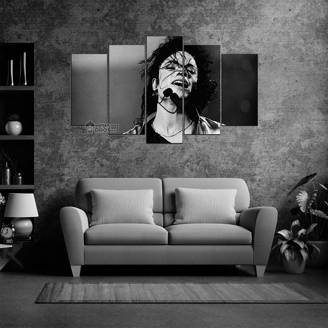 Cuadro Decorativo Michael Jackson Cantando 100x60cm 5pzs Cuadros MX