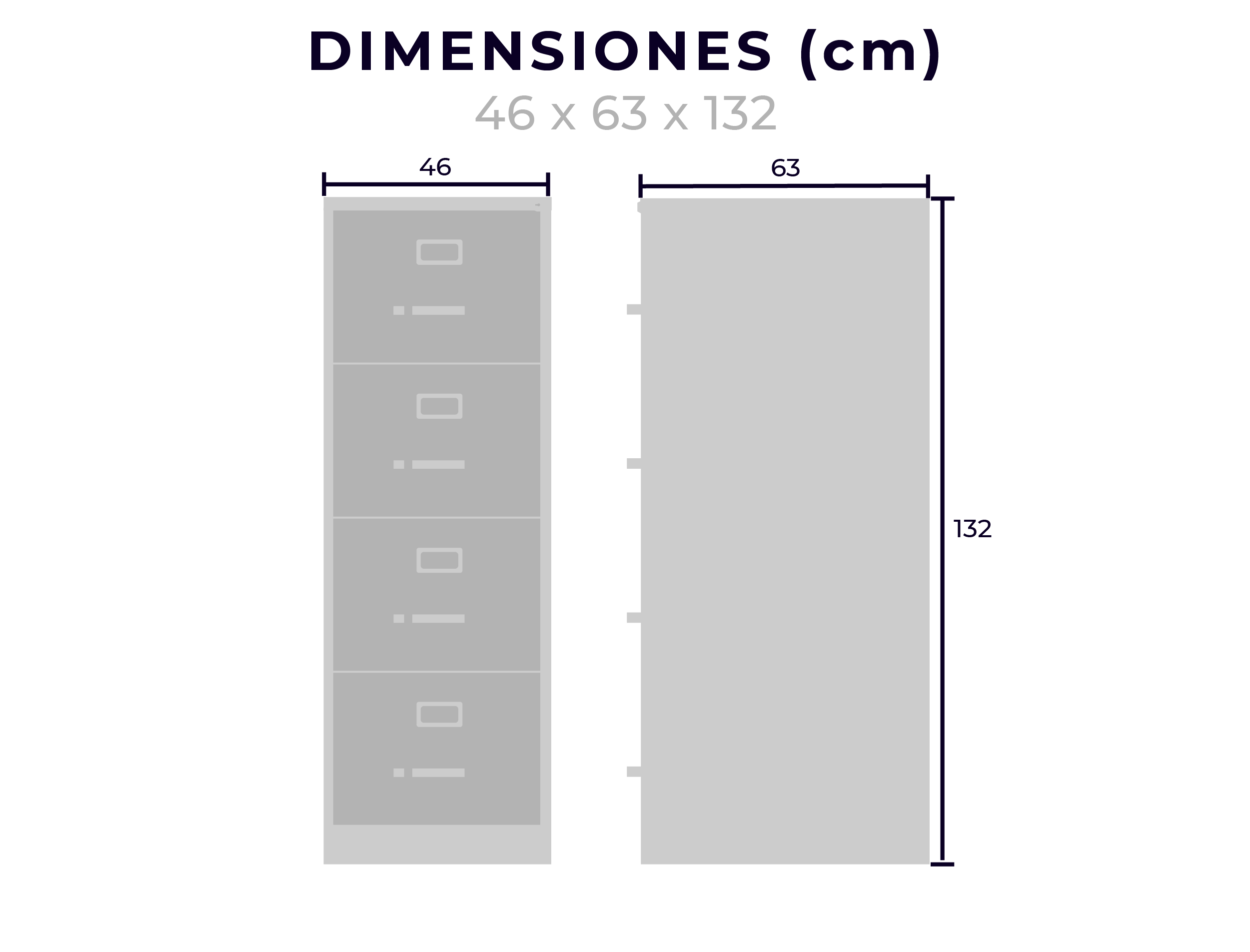 Archivero Hirsh Metálico Organizador 4 Gavetas 14119 Mundo In