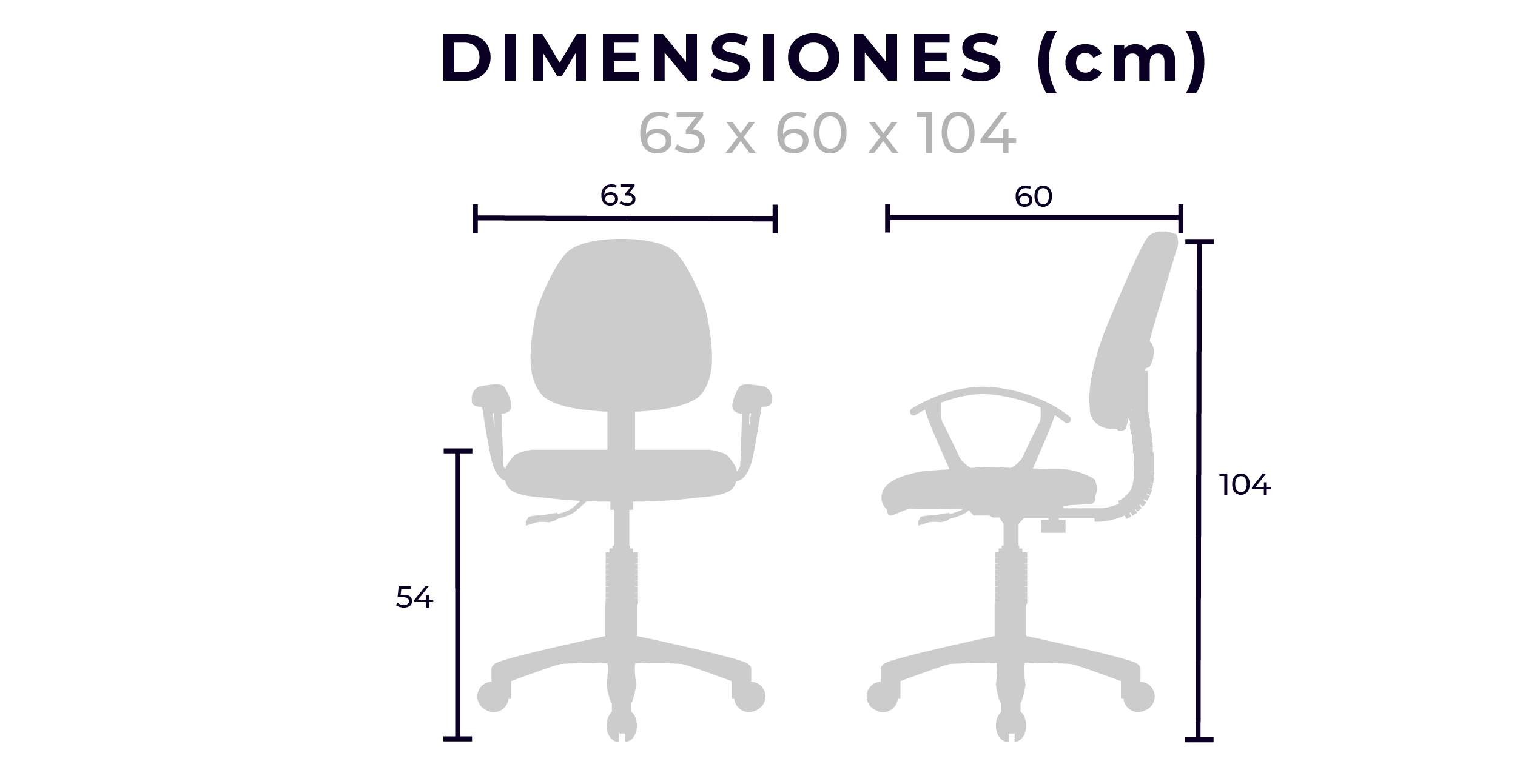 Silla de Oficina Secretarial Home Office JM-009 negro Mundo In
