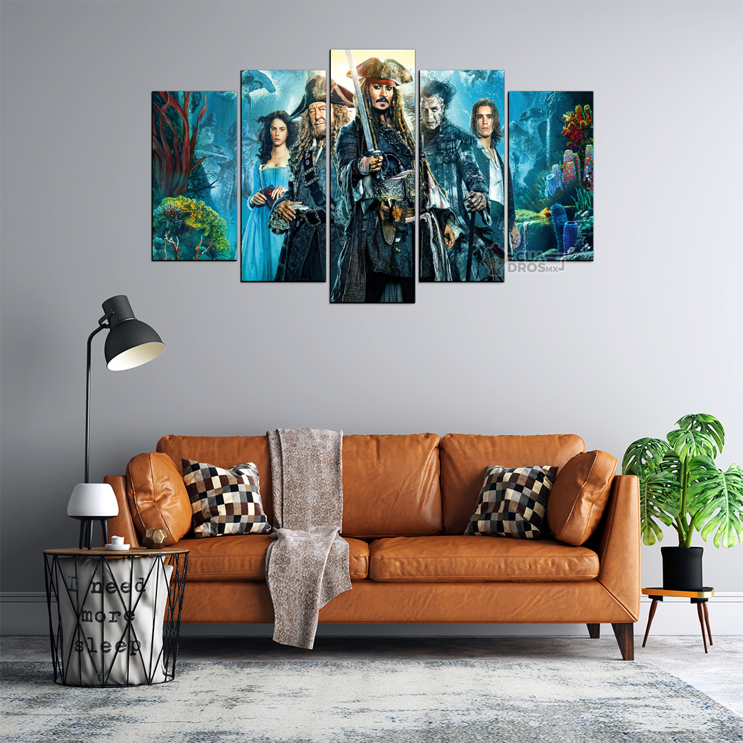 Cuadro Decorativo Piratas del Caribe La Venganza de Salazar Cine100x60cm 5pzs Cuadros MX