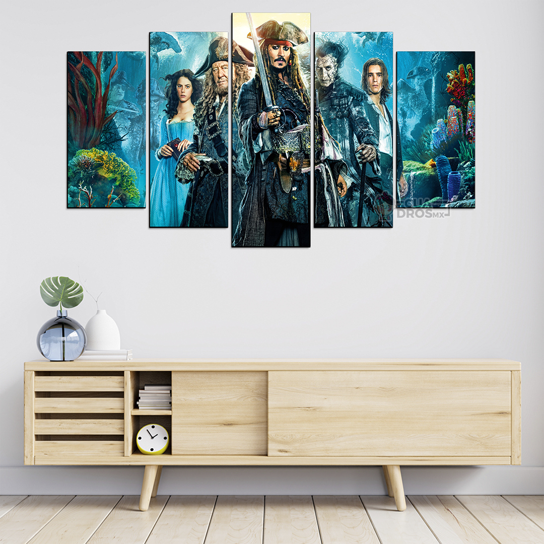 Cuadro Decorativo Piratas del Caribe La Venganza de Salazar Cine100x60cm 5pzs Cuadros MX