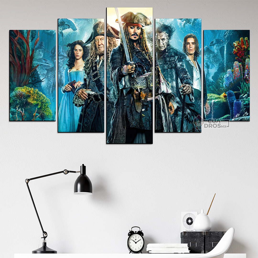 Cuadro Decorativo Piratas del Caribe La Venganza de Salazar Cine100x60cm 5pzs Cuadros MX