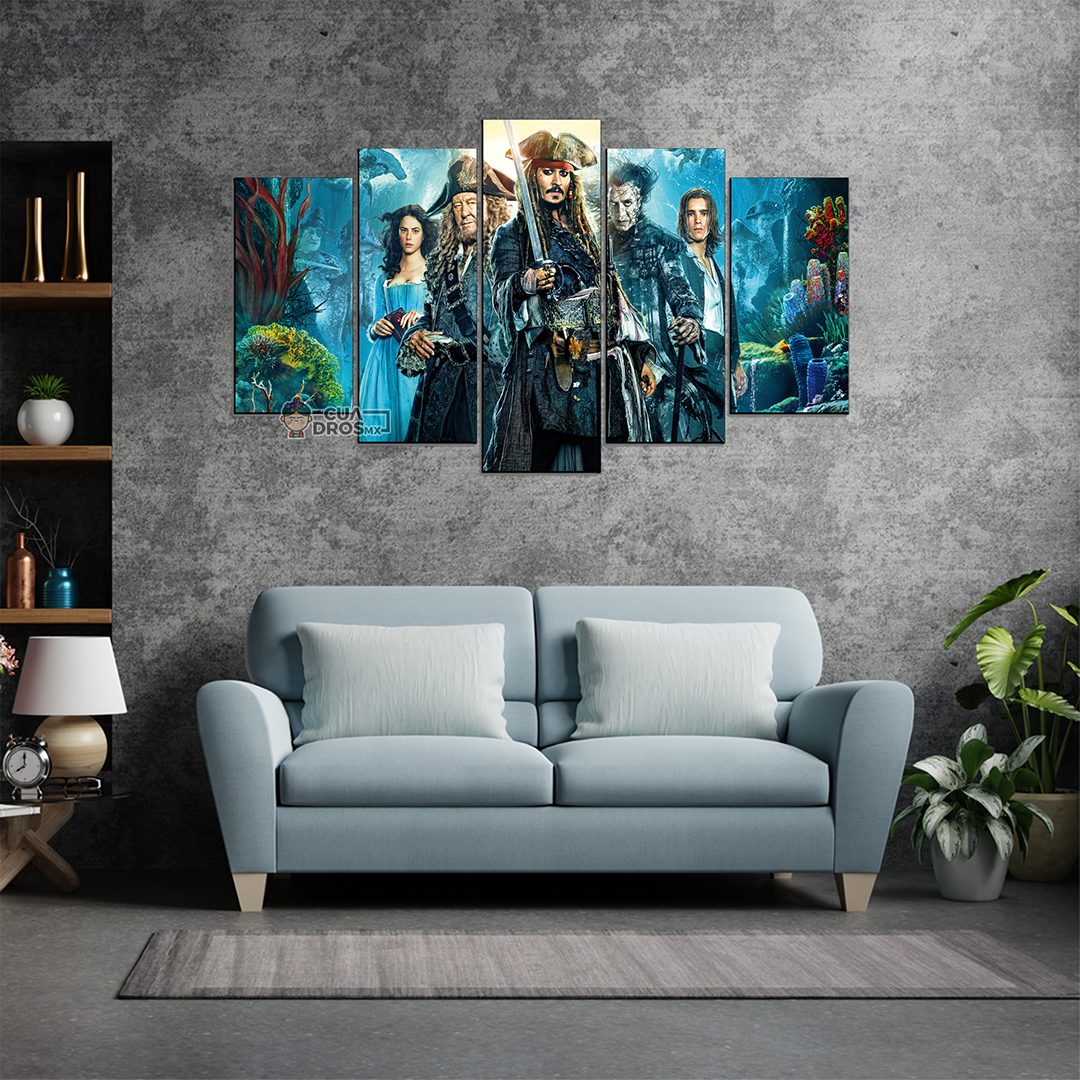 Cuadro Decorativo Piratas del Caribe La Venganza de Salazar Cine100x60cm 5pzs Cuadros MX