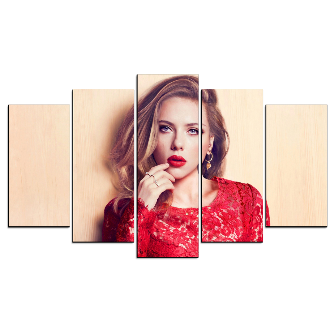 Cuadro Decorativo Scarlett Johansson 100x60cm 5pzs Cuadros MX