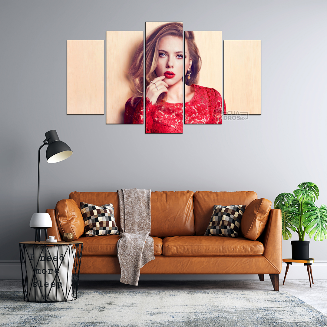 Cuadro Decorativo Scarlett Johansson 100x60cm 5pzs Cuadros MX