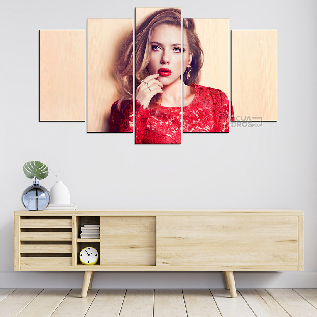 Cuadro Decorativo Scarlett Johansson 100x60cm 5pzs Cuadros MX