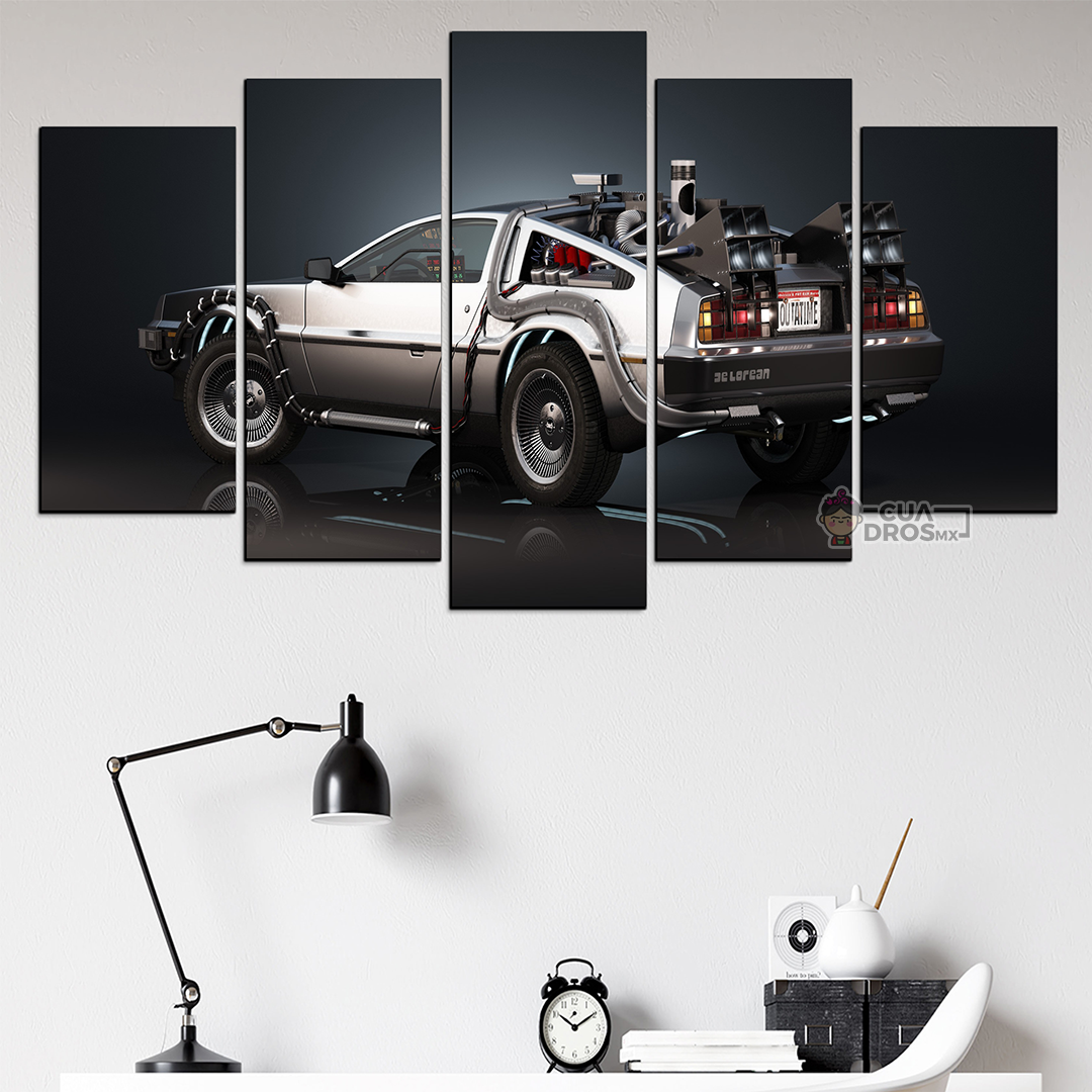 Cuadro Decorativo Volver al Futuro DeLorean Cine 100x60cm 5pzs Cuadros MX
