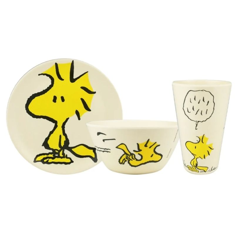 Fun Kids 1762-20 Vajilla Snoopy Charlie Brown Bambú Ecológica Colección 12pz
